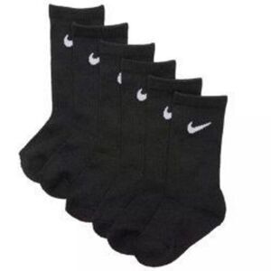 #615. Nike NWT 6Pk. Kids Performance Basic Black Socks